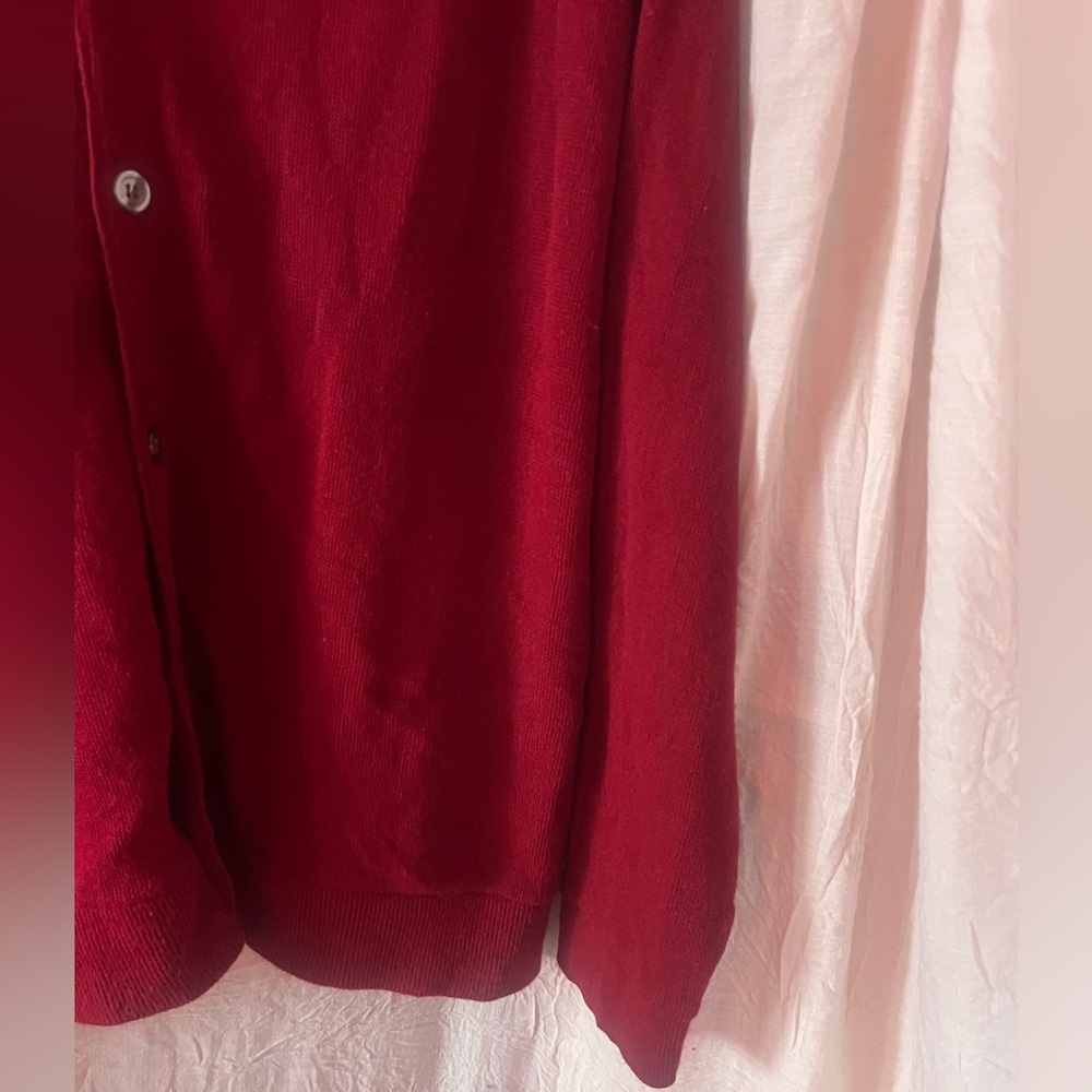Vintage Fink Classics SZ L deep red cardigan. Retro grunge preppy ladies or men - Picture 5 of 7